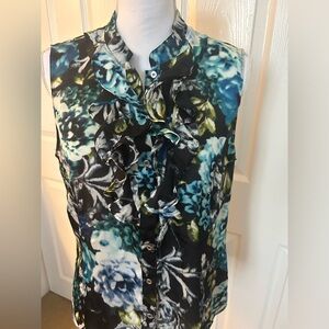Tahari blouse, floral